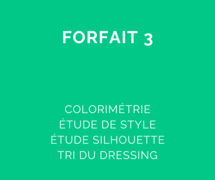 Forfait 3 : Mes couleurs + Mon style, mon corps + Tri du dressing