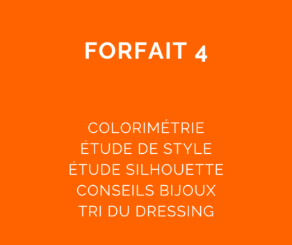 Forfait 4 : Mes couleurs + Mon style, mon corps + + Choisir mes bijoux + Tri du dressing